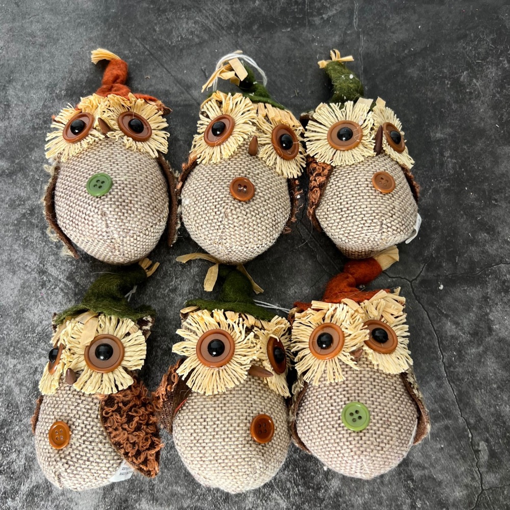 Fabric Owl Ornaments | *SEE NOTE | Fall Autumn Seasonal Craft Project Farmhouse